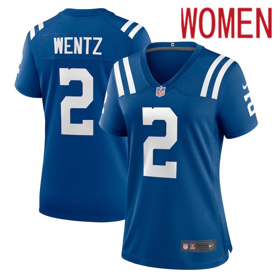 Women Indianapolis Colts #2 Carson Wentz Nike Royal Game NFL Jersey->los angeles lakers->NBA Jersey